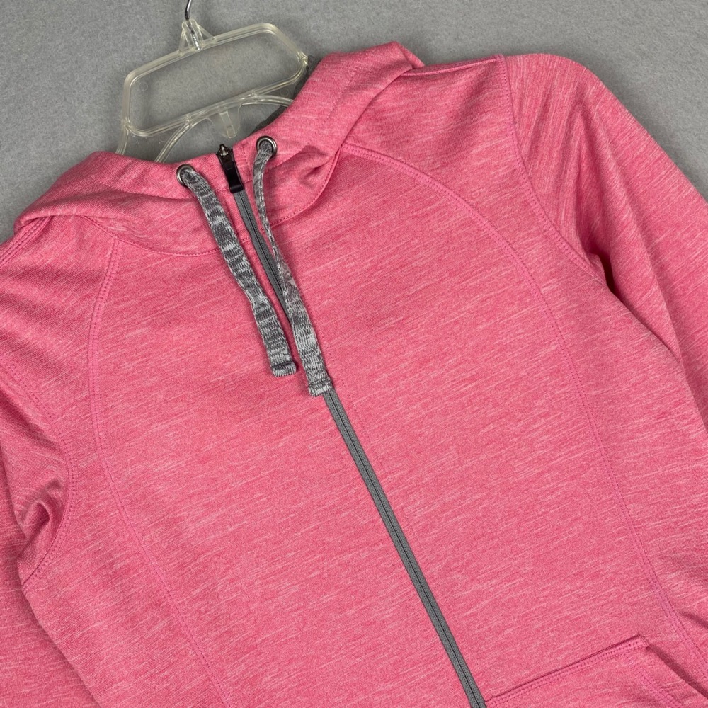 REI Womens Pink Heathered Full Zip Hoodie Thumbhole Active Jacket XS